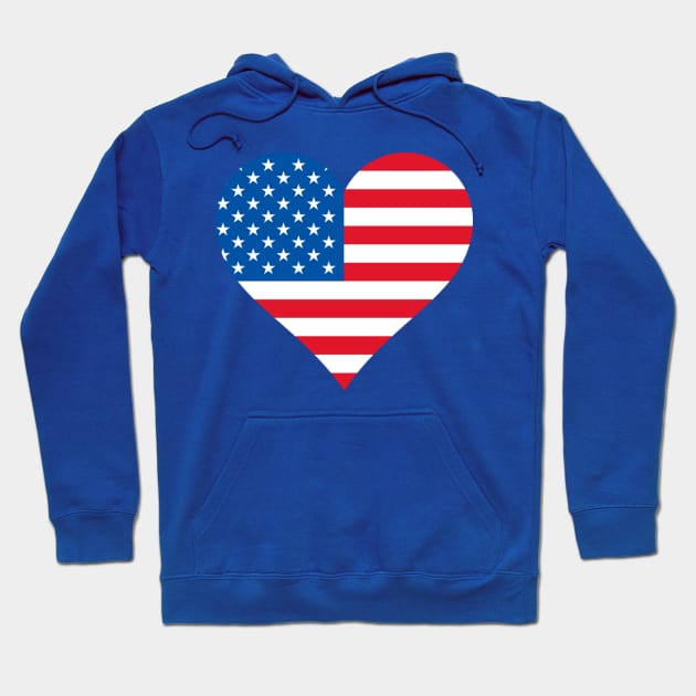 USA flag inside heart shape Hoodie by Redbooster